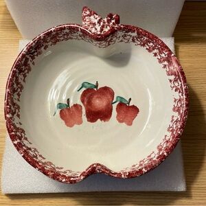 Neher Clay in motion pottery Apple torte baking dish with recipe.